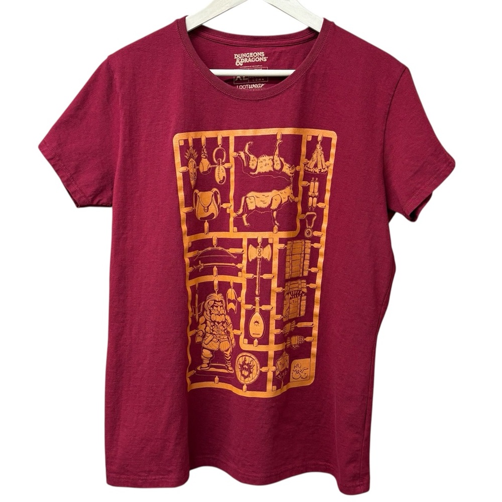 NWOT Brick red Dungeons & Dragons tee shirt, size XL
